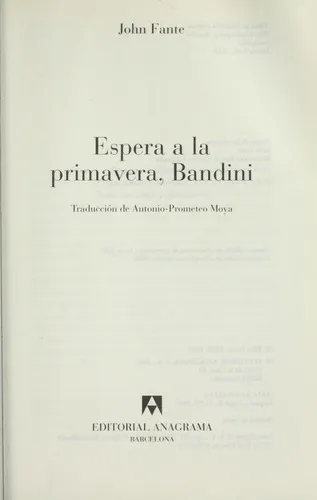 Portada de Espera a la primavera, Bandini