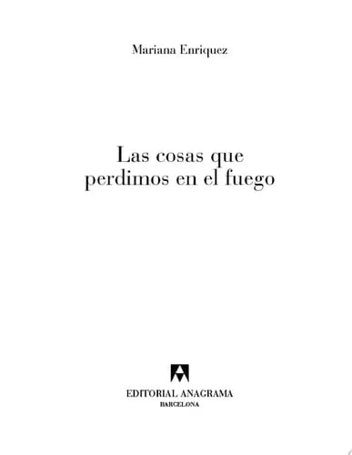 Portada de Las cosas que perdimos en el fuego
